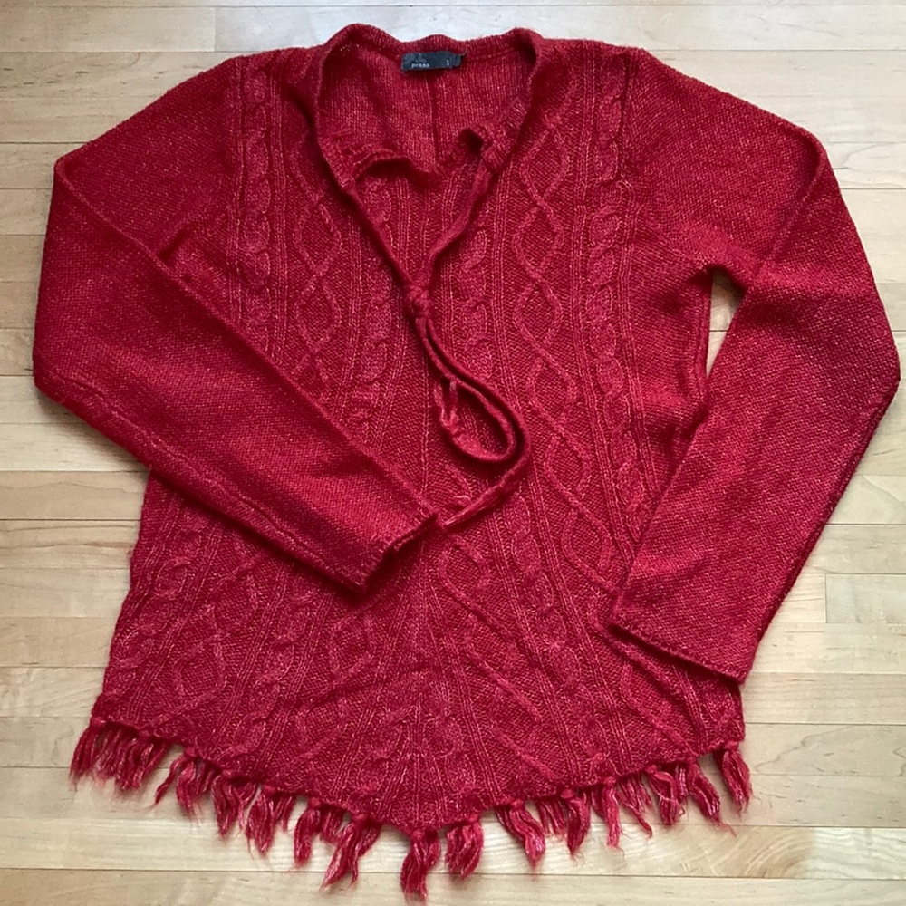 Prana Sweater With Fringe Size Small